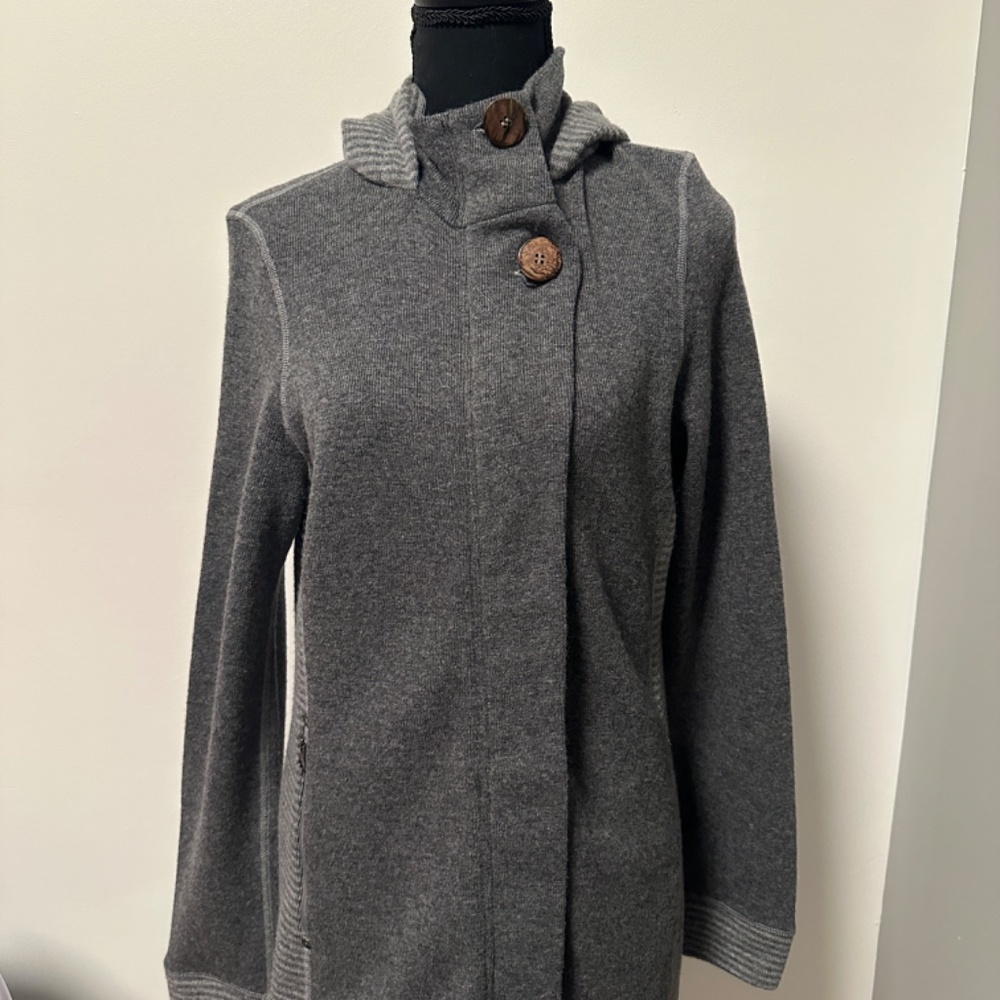 **PRANA* Gray Long Sleeve Wool Hoodie Size Medium
